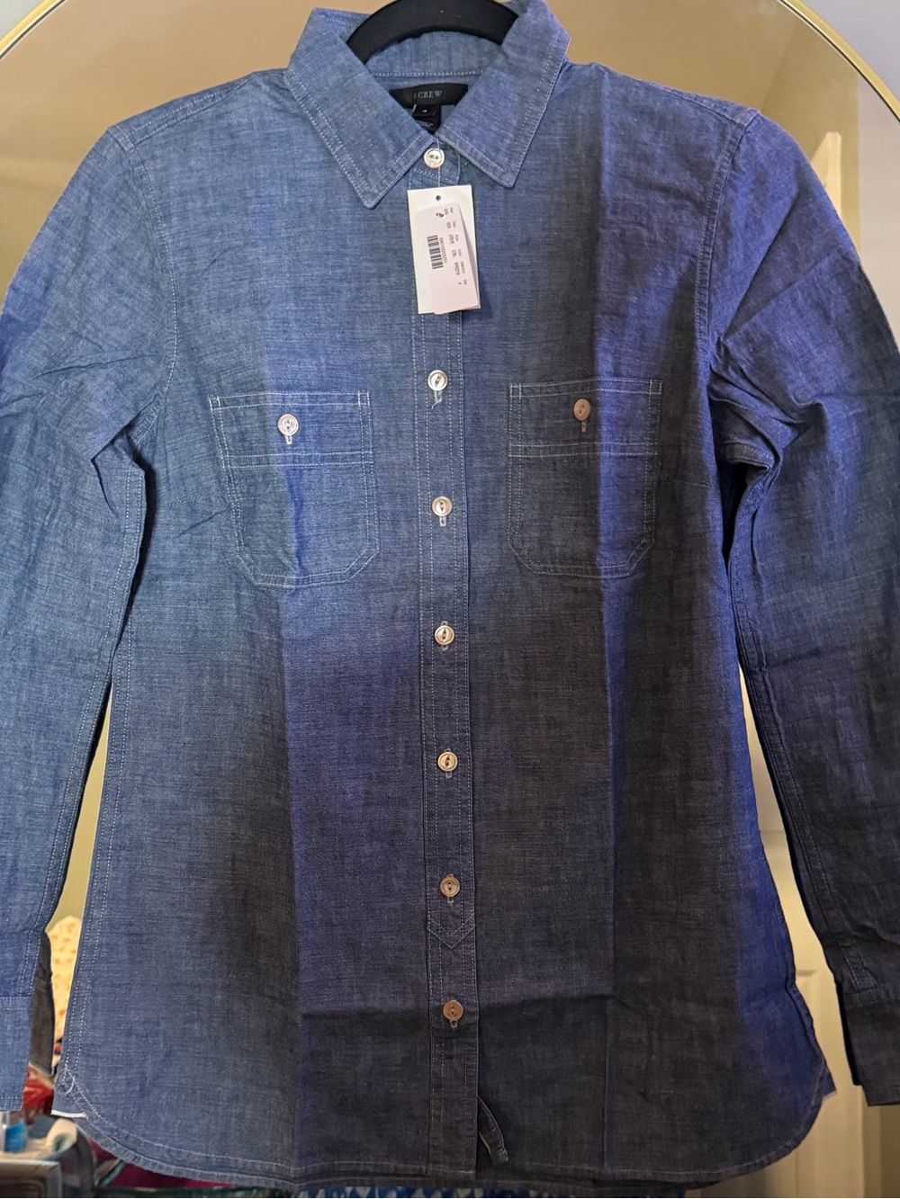 NWT J. Crew Woman’s Blue Chambray Button-Down Shirt